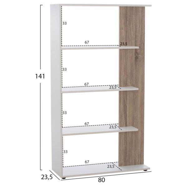 ΒΙΒΛΙΟΘΗΚΗ HARVEY HM8770 80X23X141 ΛΕΥΚΟ (x1) - Image 2