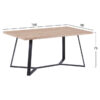 ΤΡΑΠΕΖΙ ALDWIN ΜΕ MDF ΕΠΙΦΑΝΕΙΑ SONAMA & ΜΕΤΑΛΛΙΚΑ ΠΟΔΙΑ HM8551.01 160X90X75Υ εκ. (x1) - Image 2