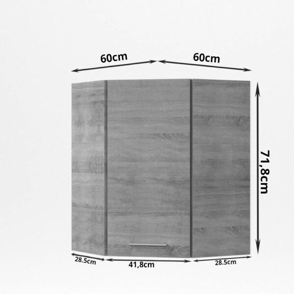 ALINA Πάνω Ντουλάπι Γωνίας 60x60x30.5x71.8εκ Σονόμα-Μόκκα - Image 2