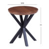 ΒΟΗΘΗΤΙΚΟ ΤΡΑΠΕΖΑΚΙ ΣΤΡΟΓΓΥΛΟ HM9473.02 MDF ΜΕ ΚΑΠΛΑΜΑ ΑΠΟ ΞΥΛΟ ΚΑΡΥΔΙΑΣ Φ50x55Yεκ. (x1) - Image 2