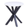 ΒΟΗΘΗΤΙΚΟ ΤΡΑΠΕΖΑΚΙ ΣΤΡΟΓΓΥΛΟ HM9473.06 WHITE MARBLE ΕΠΙΦΑΝΕΙΑ ΜΑΥΡΗ ΒΑΣΗ Φ50x55Υεκ. (x1)