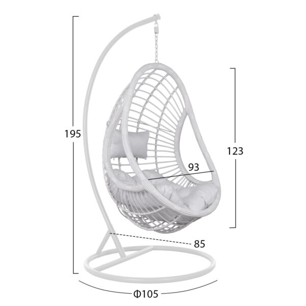 ΚΡΕΜΑΣΤΗ ΠΟΛΥΘΡΟΝΑ ΦΩΛΙΑ CALLIE HM5541.03 ΜΕ ΛΕΥΚΟ WICKER & ΜΑΞΙΛΑΡΙΑ Φ105Χ195Υ εκ. (x1) - Image 2