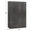 ΝΤΟΥΛΑΠΑ 4ΦΥΛΛΗ BLAKELY ME 2 ΣΥΡΤΑΡΙΑ HM339.01 ZEBRANO 120Χ42,5Χ180,5εκ. (x1) - Image 2