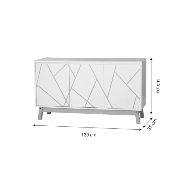 Μπουφές Aria pakoworld λευκό-φυσικό 120x35x67 εκ (x1) - Image 3