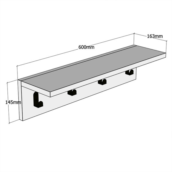 Κρεμάστρα Mulan pakoworld χρώμα λευκό  60x16x14.5εκ (x1) - Image 3