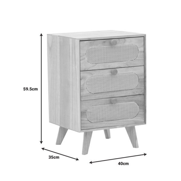 Κομοδίνο Finian pakoworld ξύλο σε φυσική απόχρωση 40x35x59.5εκ (x1) - Image 3