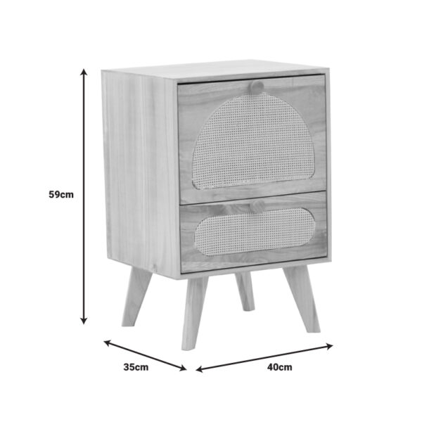 Κομοδίνο Finian pakoworld ξύλο σε φυσική απόχρωση 40x35x59εκ (x1) - Image 3