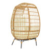 Πολυθρόνα Frox pakoworld wicker rattan φυσικό-μεταλλικό φυσικό-μαύρο πόδι-μπεζ μαξιλάρι 96x76x145εκ (x1)