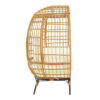 Πολυθρόνα Frox pakoworld wicker rattan φυσικό-μεταλλικό φυσικό-μαύρο πόδι-μπεζ μαξιλάρι 96x76x145εκ (x1) - Image 2