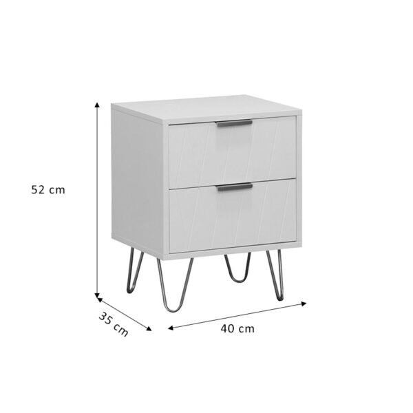 Κομοδίνο Culture pakoworld με 2 συρτάρια λευκό-χρυσό 40x35x52εκ (x1) - Image 3