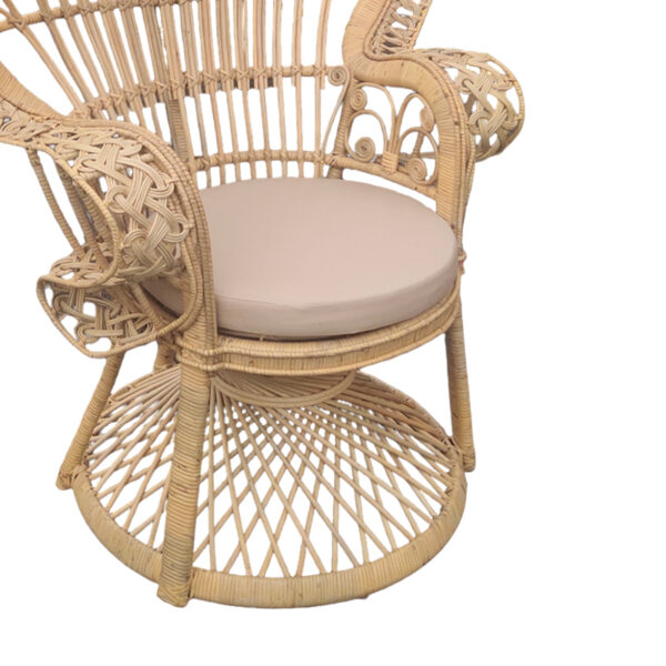 Πολυθρόνα Dorothy Inart με μπεζ μαξιλάρι-φυσικό rattan 115x57x150εκ (x1) - Image 2