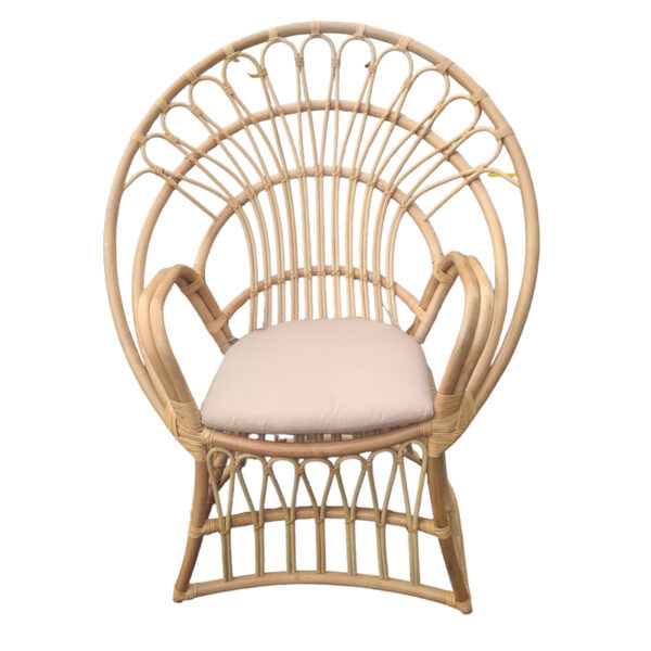 Πολυθρόνα Boloni Inart με μπεζ μαξιλάρι-φυσικό rattan 100x67x120εκ (x1)