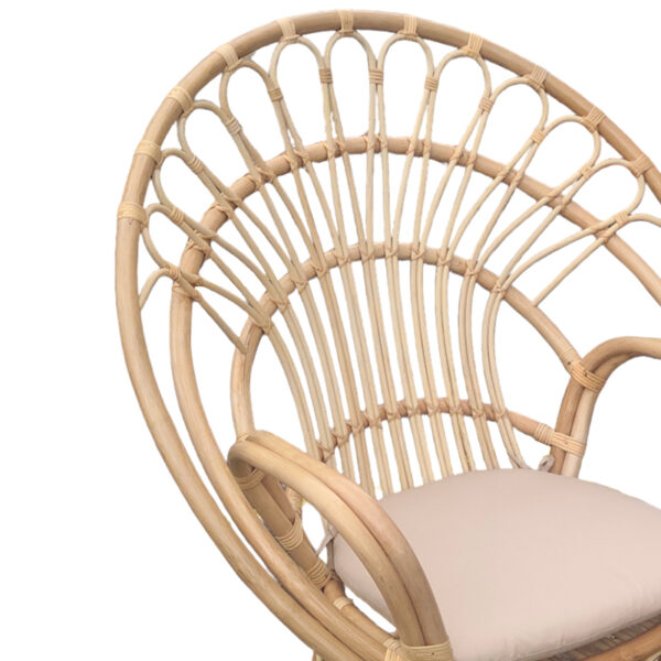 Πολυθρόνα Boloni Inart με μπεζ μαξιλάρι-φυσικό rattan 100x67x120εκ (x1) - Image 2