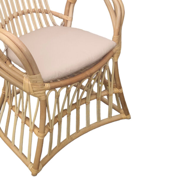 Πολυθρόνα Boloni Inart με μπεζ μαξιλάρι-φυσικό rattan 100x67x120εκ (x1) - Image 3