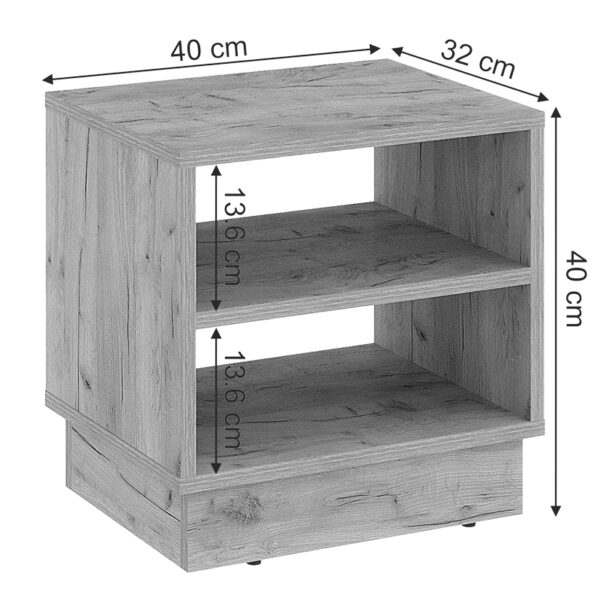 Κομοδίνο Mason pakoworld μελαμίνης σε oak απόχρωση 40x32x40εκ (x1) - Image 3