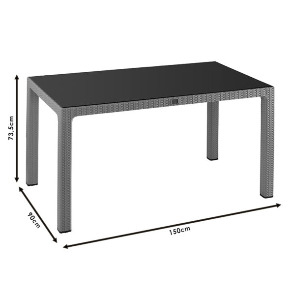 Τραπέζι Explore pakoworld με UV protection PP cappucino 150x90x73.5εκ (x1) - Image 2