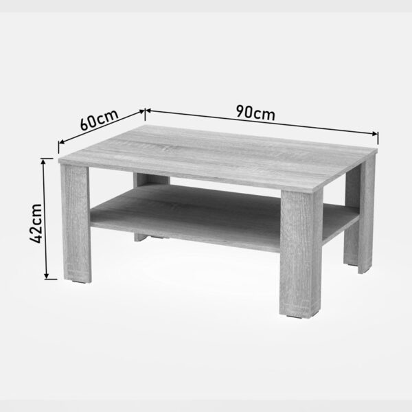 Τραπέζι σαλονιού Κhofi pakoworld σε sonoma truffle απόχρωση 90x60x42.3εκ (x1) - Image 5