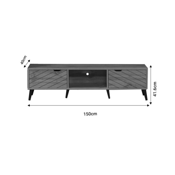 Έπιπλο τηλεόρασης Thelma pakoworld sonoma μελαμίνης 150x40x41.6εκ (x1) - Image 3