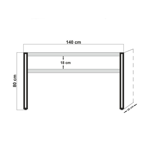 Κονσόλα PWF-0241 pakoworld χρώμα πεύκου-μαύρο 140x35x80εκ (x1) - Image 2