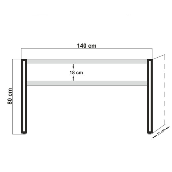 Κονσόλα PWF-0241 pakoworld χρώμα πεύκου-μαύρο 140x35x80εκ (x1) - Image 3