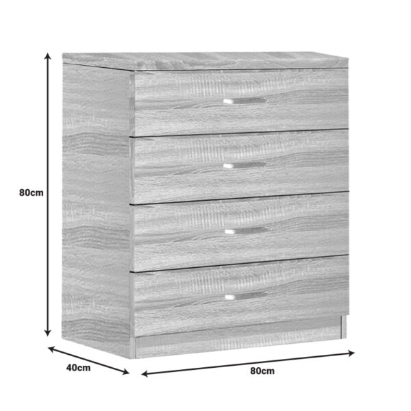 Συρταριέρα Killian pakoworld  με 4 συρτάρια sonoma 80x40x80εκ (x1)