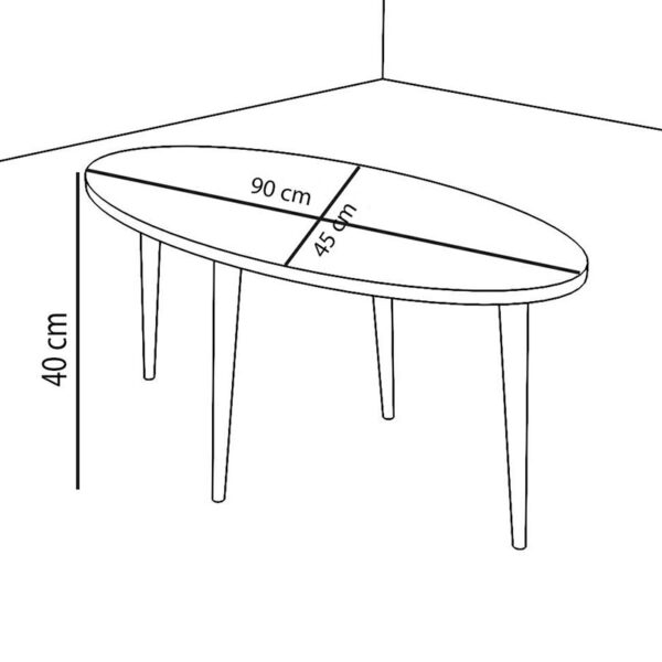 Τραπέζι σαλονιού Barton pakoworld λευκό-καφέ 90x45x40εκ (x1) - Image 3