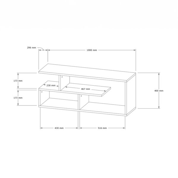 Έπιπλο τηλεόρασης Waldo pakoworld φυσικό μελαμίνης 100x29,5x40εκ (x1) - Image 3