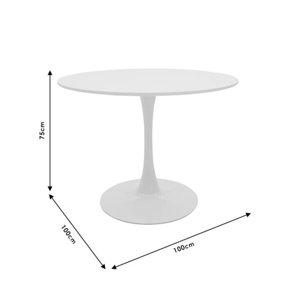 Τραπέζι Balou pakoworld MDF ανθρακί ματ Φ100x75εκ (x1) - Image 3