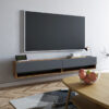 Έπιπλο τηλεόρασης επιτοίχιο Handra pakoworld ανθρακί-oak 180x31,5x29,5εκ (x1)