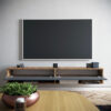 Έπιπλο τηλεόρασης επιτοίχιο Handra pakoworld ανθρακί-oak 180x31,5x29,5εκ (x1) - Image 3
