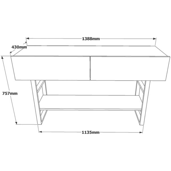 Κονσόλα Vien pakoworld oak-μαύρο 139x43x75,5εκ (x1) - Image 3