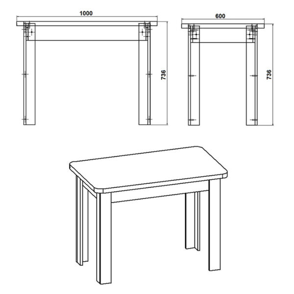 Τραπέζι Celeste pakoworld sonoma 100x60x73.5εκ (x1) - Image 2