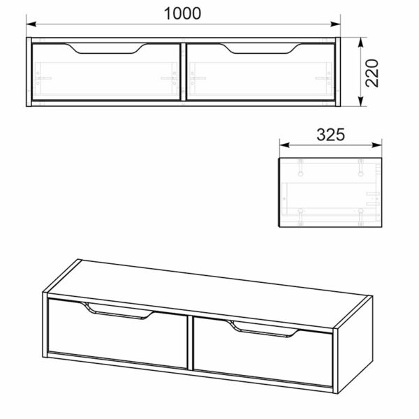 Κονσόλα-τουαλέτα Alberto pakoworld κρεμαστή λευκό 100x32.5x22εκ (x1) - Image 2