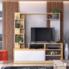 Σύνθετο σαλονιού Aiden pakoworld sonoma-λευκό 150x38.5x160εκ (x1)