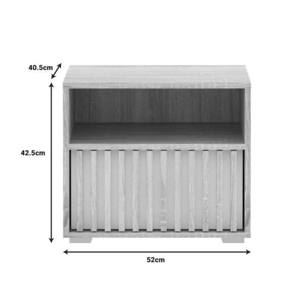 Κομοδίνο Bruse pakoworld oak-λευκό μελαμίνης 52x40.5x42.5εκ (x1) - Image 2