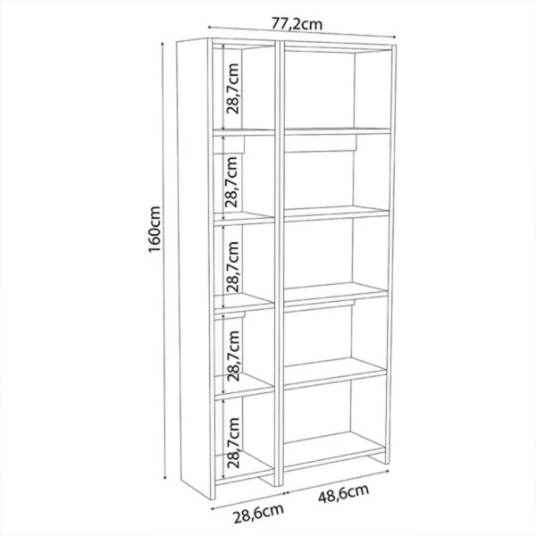 Βιβλιοθήκη Alkathi pakoworld σε oak απόχρωση 77x22x160εκ (x1) - Image 2