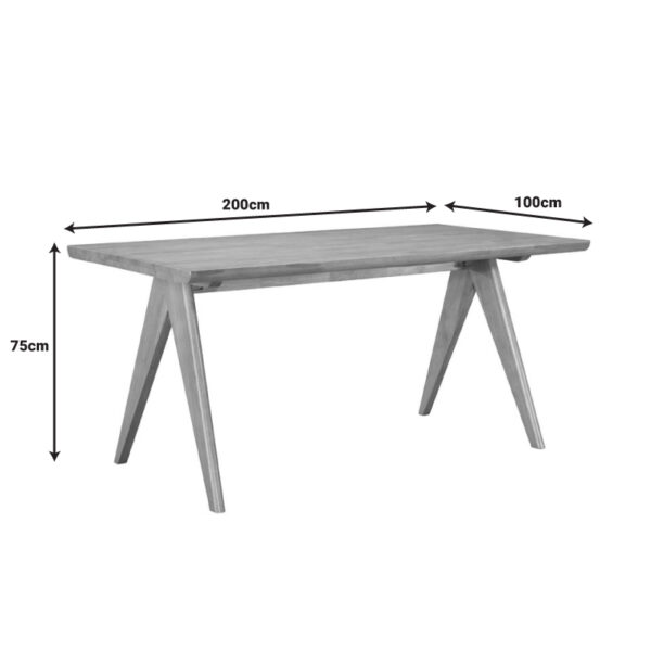 Τραπέζι Winslow pakoworld ξύλο rubberwood σε ανοιχτό καρυδί χρώμα 200x100x75εκ (x1) - Image 3