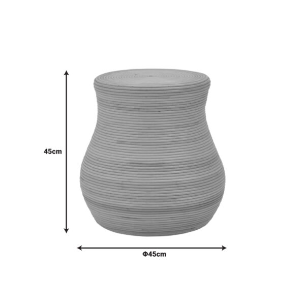 Σκαμπό Bulaten Inart rattan σε φυσική απόχρωση Φ45x45εκ (x1) - Image 3