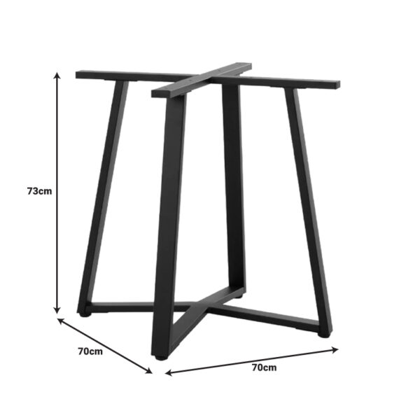 Βάση τραπεζιού Mulbe pakoworld μεταλλική σε μαύρη απόχρωση 70x70x73εκ (x1)