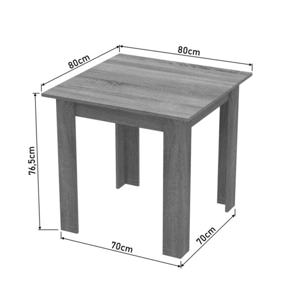 Τραπέζι Manka I pakoworld σε λευκή απόχρωση 80x80x77εκ (x1) - Image 3