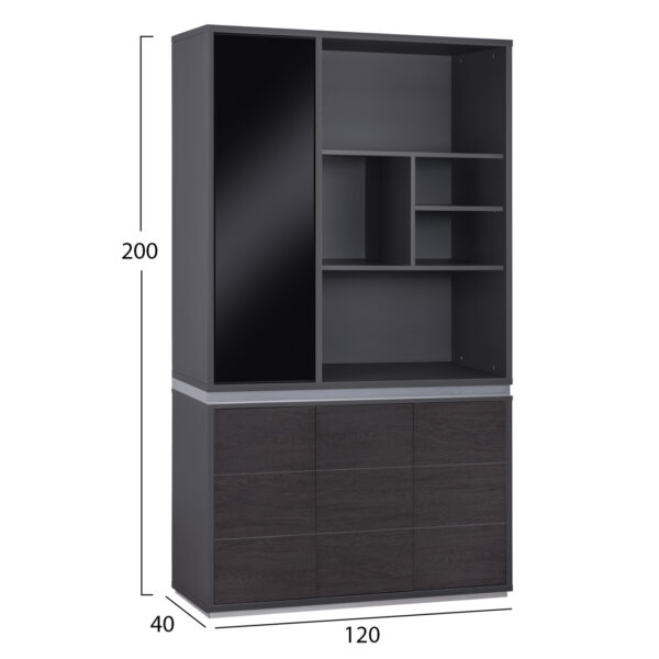 ΒΙΒΛΙΟΘΗΚΗ ΓΡΑΦΕΙΟΥ ΕΠΑΓΓΕΛΜΑΤΙΚΗ ROSEWOOD HM2091L 120Χ40Χ200Υ εκ. (x1) - Image 2