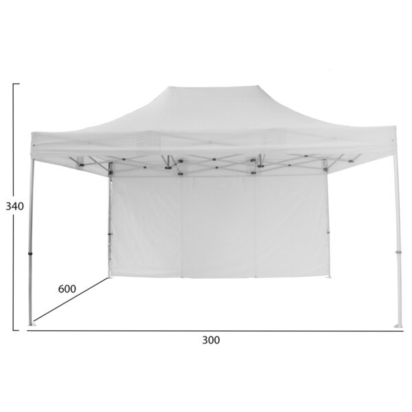 GAZEBO ΕΠΑΓΓΕΛΜΑΤΙΚΟ ΒΑΡΕΩΣ ΤΥΠΟΥ CRESSEN HM6307 ΠΤΥΣΣΟΜΕΝΟ ΑΛΟΥΜΙΝΙΟΥ 3x6x3,4Y (x1) - Image 2