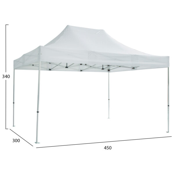 GAZEBO ΕΠΑΓΓΕΛΜΑΤΙΚΟ ΒΑΡΕΩΣ ΤΥΠΟΥ CRESSEN HM6306 ΠΤΥΣΣΟΜΕΝΟ ΑΛΟΥΜΙΝΙΟΥ 3x4,5x3,4Y (x1) - Image 4