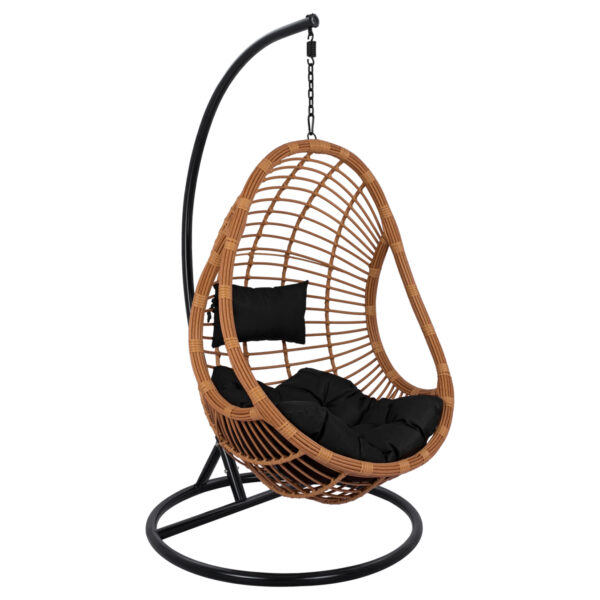 ΚΡΕΜΑΣΤΗ ΠΟΛΥΘΡΟΝΑ ΦΩΛΙΑ CALLIE HM5541.04 ΜΕ ΜΠΕΖ WICKER & ΜΑΥΡΑ ΜΑΞΙΛΑΡΙΑ Φ105Χ195Υ εκ. (x1)