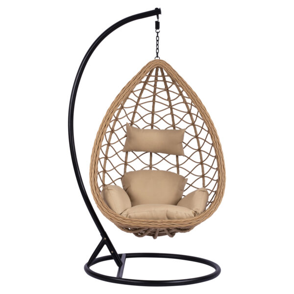 ΚΡΕΜΑΣΤΗ ΠΟΛΥΘΡΟΝΑ ΦΩΛΙΑ CATALINA HM5677.01 ΜΕ ΜΠΕΖ WICKER & ΜΑΞΙΛΑΡΙΑ Φ95Χ195Υ εκ. (x1) - Image 3