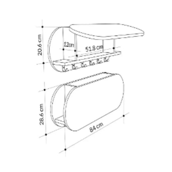 ΚΡΕΜΑΣΤΡΑ ΕΙΣΟΔΟΥ & ΚΛΕΙΣΤΟ ΡΑΦΙ STOR HM18078.01 ΜΕΛΑΜΙΝΗ SONAMA 84x12x28.6Υεκ (x1) - Image 2