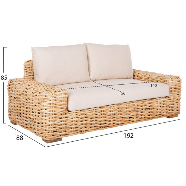 ΣΕΤ ΣΑΛΟΝΙ 4ΤΜΧ TROPEL HM11940 ΦΥΣΙΚΟ RATTAN-2ΘΕΣΙΟΣ ΚΑΝΑΠΕΣ-2 ΠΟΛΥΘΡΟΝΕΣ-ΤΡΑΠΕΖΙ (x1) - Image 9