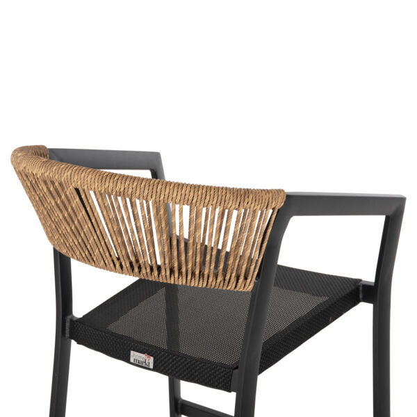 ΣΚΑΜΠΟ ΑΛΟΥΜΙΝΙΟΥ HM5892.15 ΜΕΣΑΙΟΥ ΥΨΟΥΣ RATTAN & TEXTLINE ΜΑΥΡΟ ΜΠΕΖ 55x56,5x99Υ (x1) - Image 17