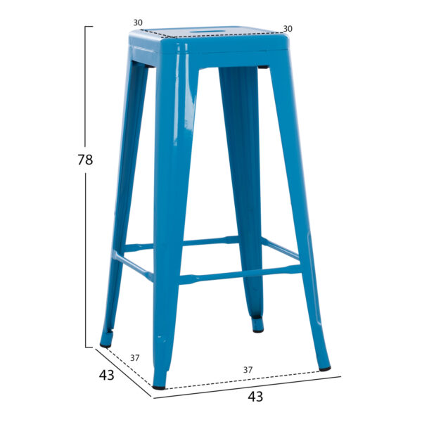 ΣΚΑΜΠΟ ΜΠΑΡ ΜΕΤΑΛΛΙΚΟ MELITA HM8642.48 ΣΕ ΜΠΛΕ 43x43x78Υεκ. (x1) - Image 2