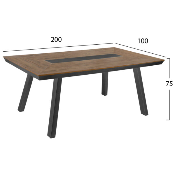 ΤΡΑΠΕΖΙ ΑΛΟΥΜΙΝΙΟΥ TABER ΜΕ POLYWOOD 200X100 ΓΚΡΙ HM5131.12 (x1) - Image 3